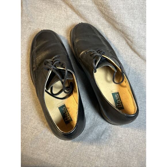 BASS Mens 9.5 M Black Dress Shoe Derby Oxford Field 2V58 Soft Leather Upper